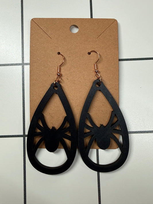 Black Spider Earrings