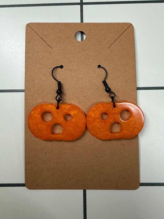 Orange Shimmer Pumpkin Earrings