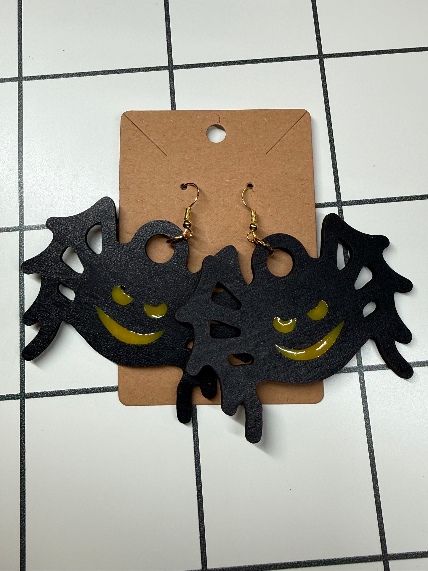 GLOW Black Spider Earrings