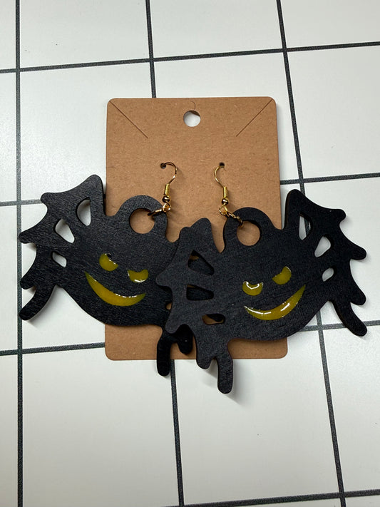 GLOW Black Spider Earrings