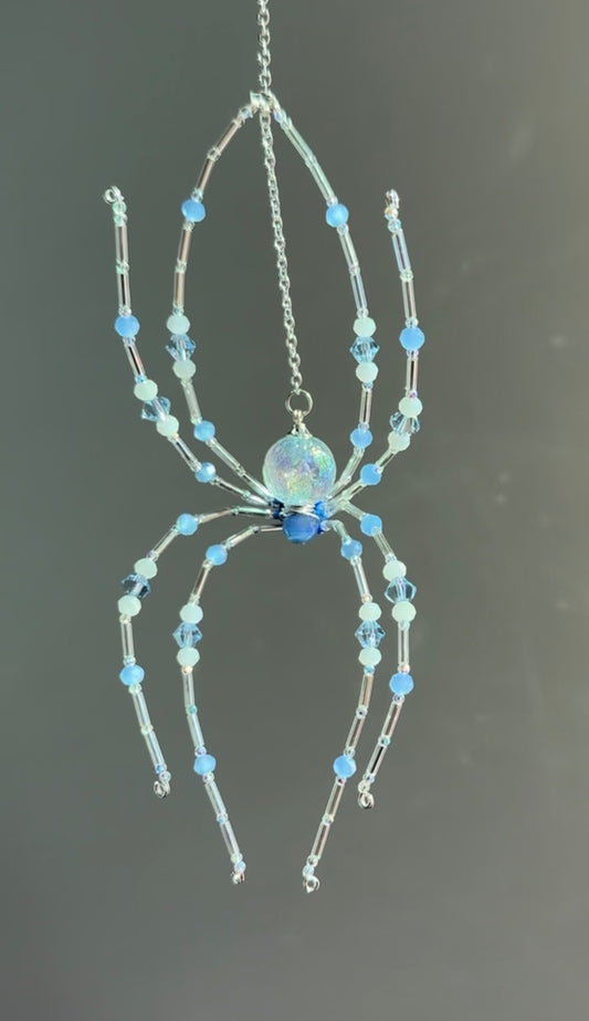 Icy Blue Spider Suncatcher
