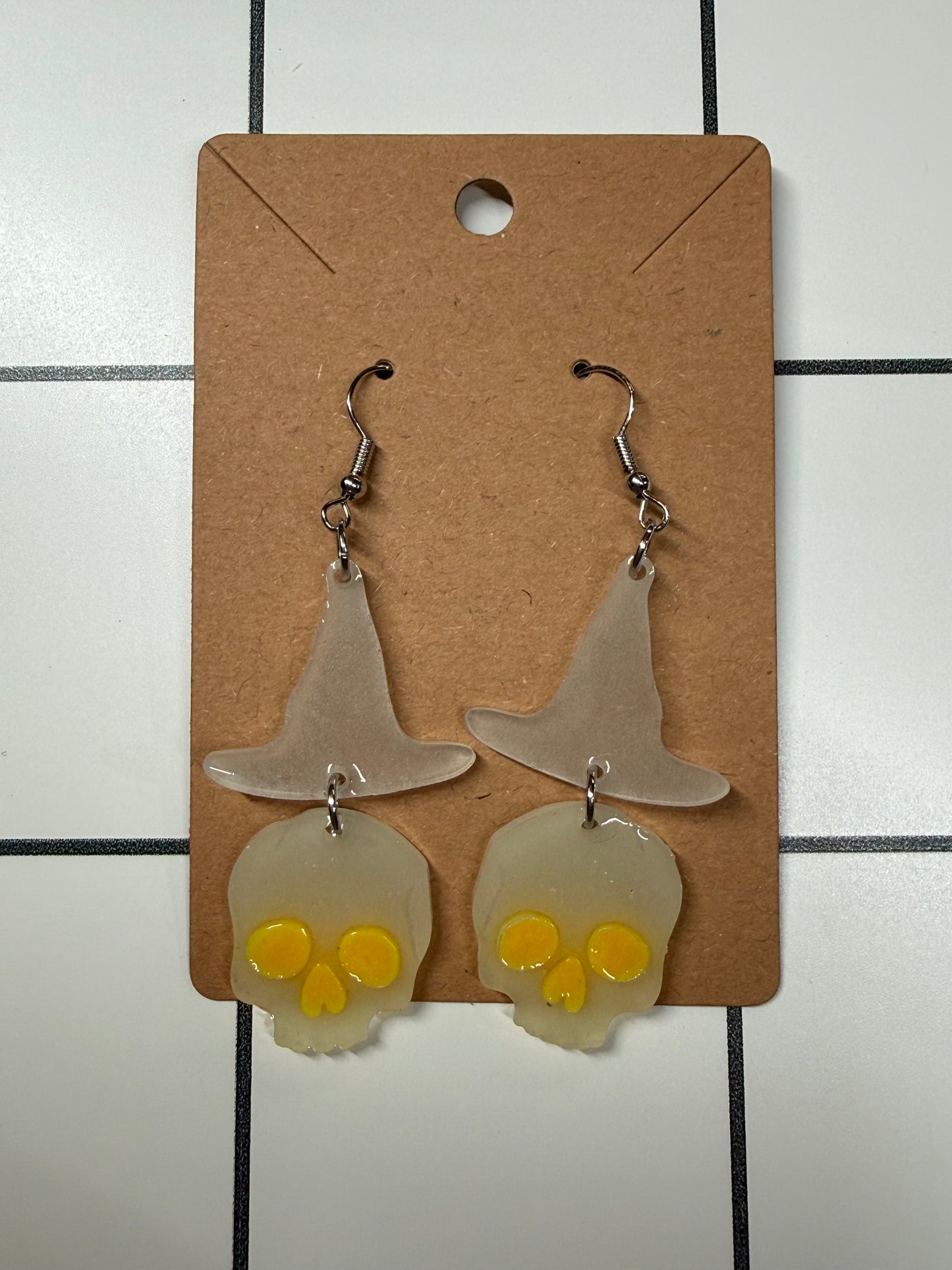 GLOW Skull & Hat Earrings