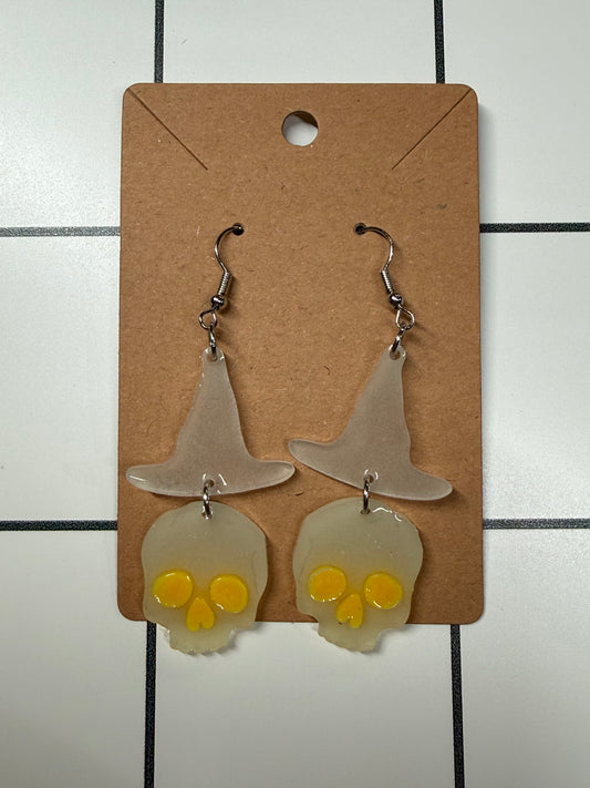 GLOW Skull & Hat Earrings