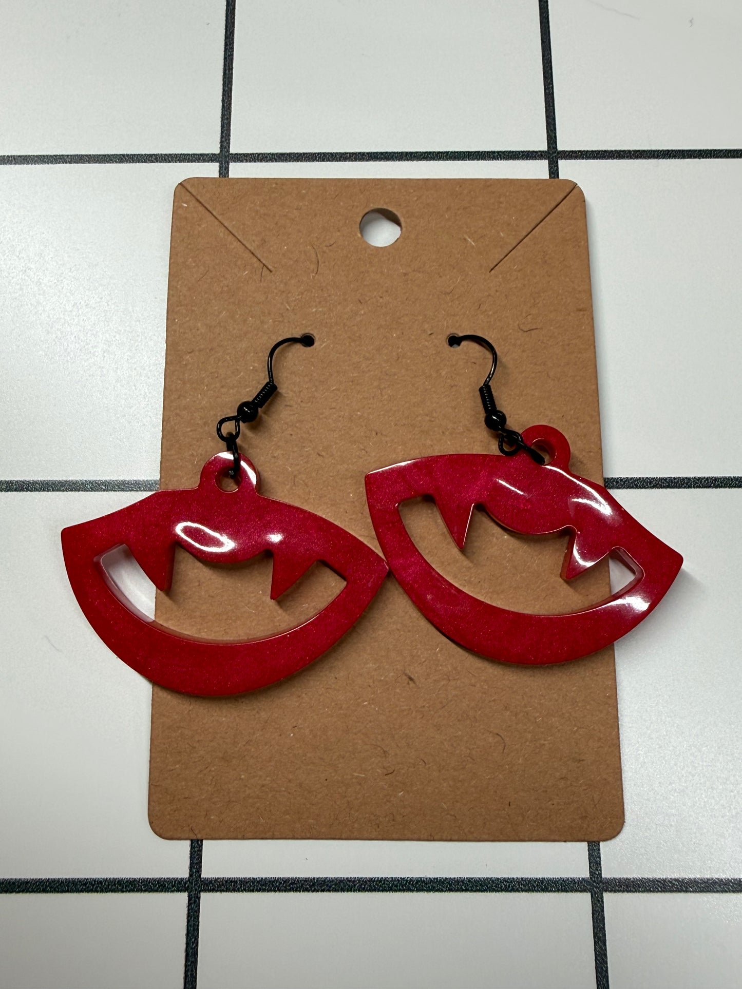 Red Shimmer Vampire Earrings