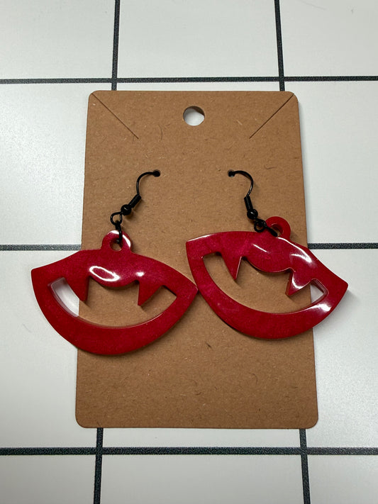 Red Shimmer Vampire Earrings