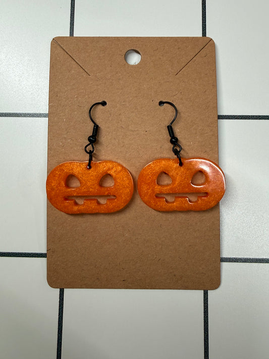 Orange Shimmer Pumpkin Earrings